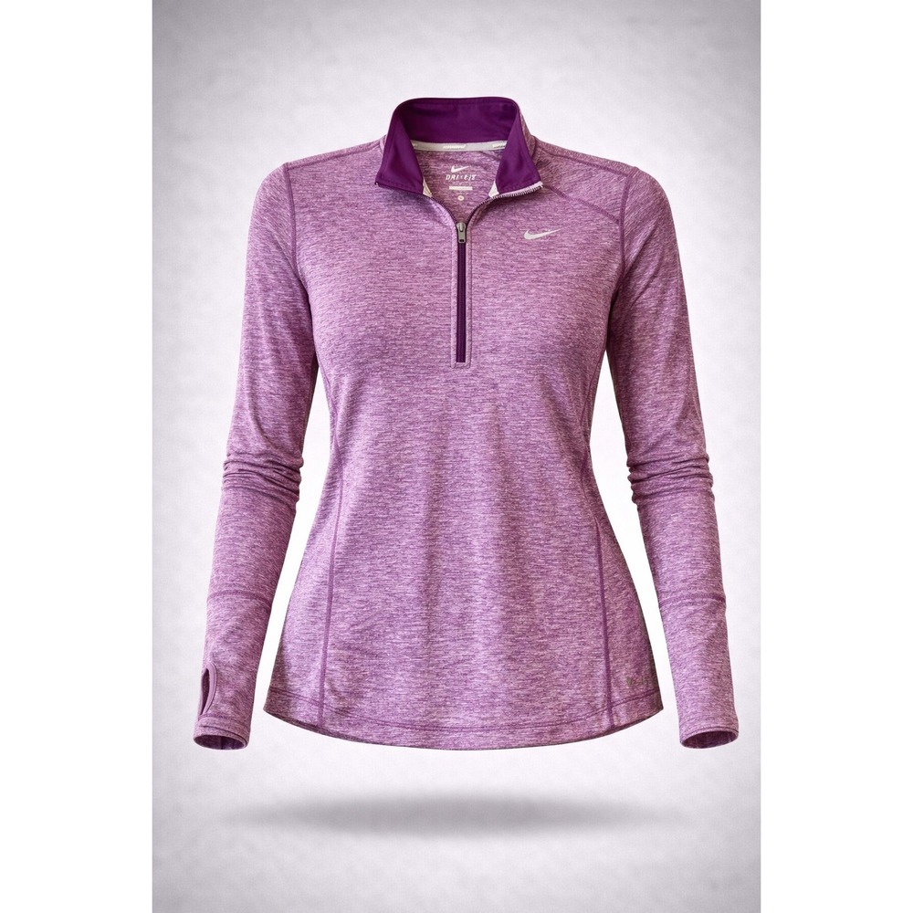 Nike Running Element Dri-FIT Half Zip Pullover Purple Heathered Space Dye‎ Small